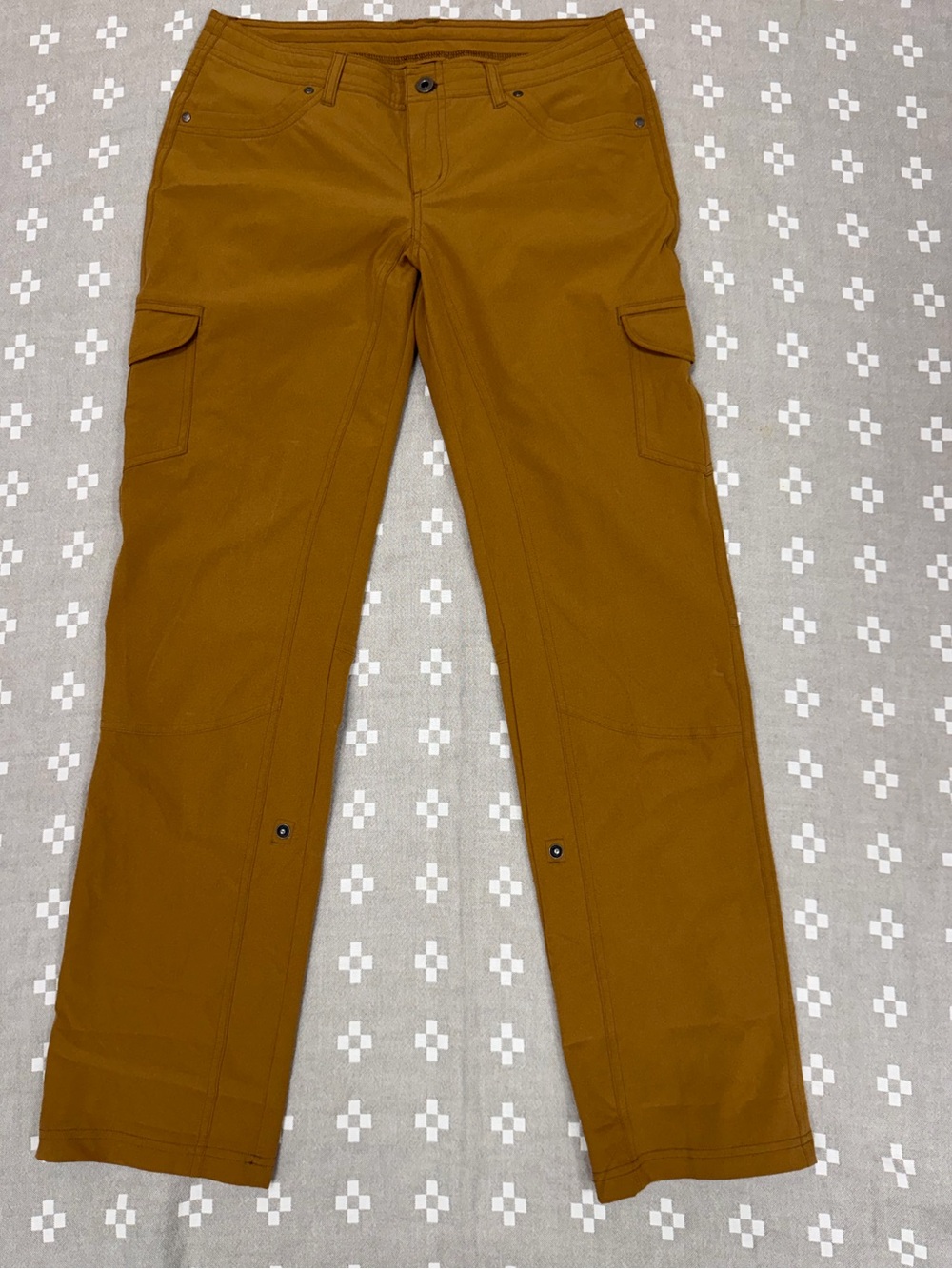 Kuhl Women's Straight-Leg Cargo Pants in Rust Gold free flex roll up